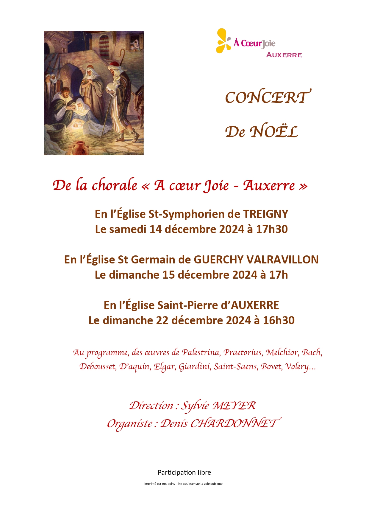 Concert de Noël du 14 décembre @ Église Saint-Symphorien de Treigny | Treigny-Perreuse-Sainte-Colombe | Bourgogne-Franche-Comté | France